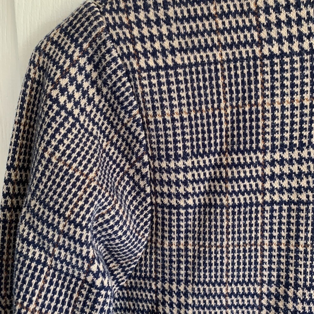 Lands' End Plaid Long Sleeve Top L Glen Check Classic Preppy Dark Academia - Picture 8 of 9
